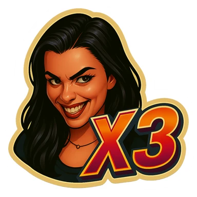 grin EVIL LOOk , Make it say "X3"" sticker