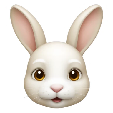 White and beige rabbit  sticker