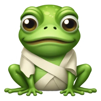 Sick Frog with bandaged belly sticker