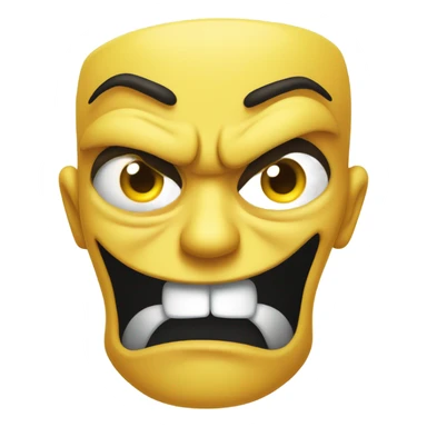 Angry emoyi jellow dot eyes only on one side beside and behind eachother giving a look of annoyed brows pulled up lips pouting a bit emoyi look sticker