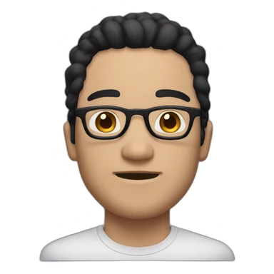 Make a white man with black hair and glasses, make it look like a twitch emote sticker