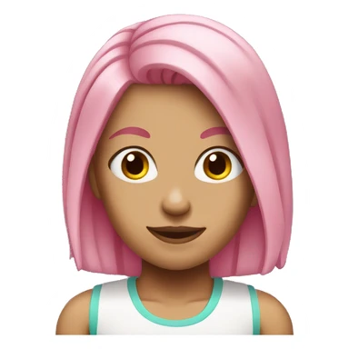 Female pink hair gym  sticker