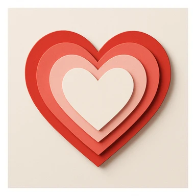 heart with a paper cutout look, digital illustration, clean sticker