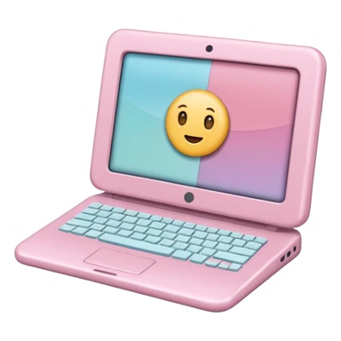 Create a cute, small 3D sticker in a realistic digital illustration style, with soft textures and pastel colors. Object:computer
 sticker