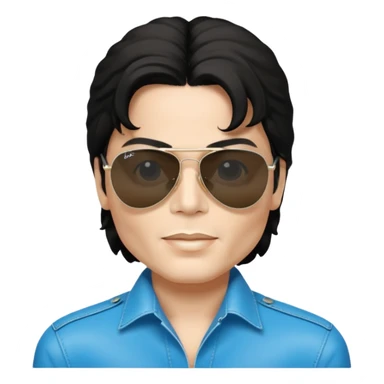 Michael Jackson, white, wearing Ray-Ban sunglasses sticker