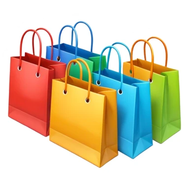 Different colored shopping bags sticker