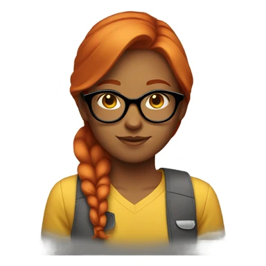 red-straight-haired-girl-glasses-YELLOW-shirt sticker
