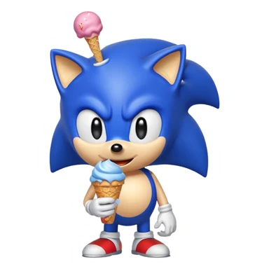 Sonic with ice cream sticker