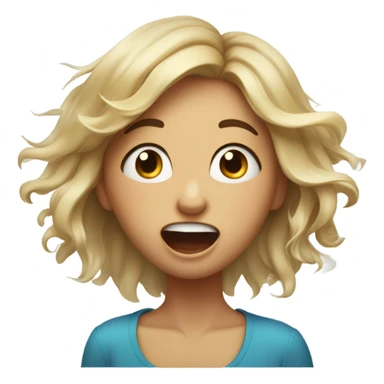 Crying laughing while stressed girl  sticker