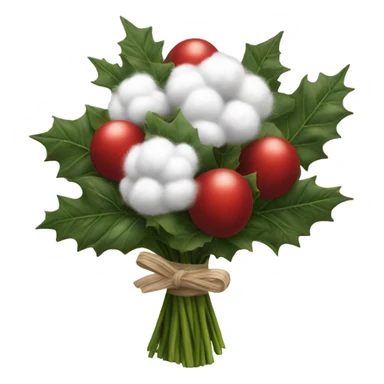 Realistic cristmas bouquet with Cotton sticker