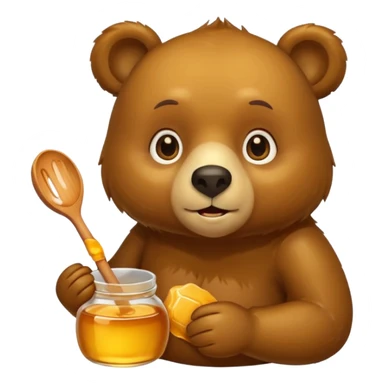 bear eating honey sticker
