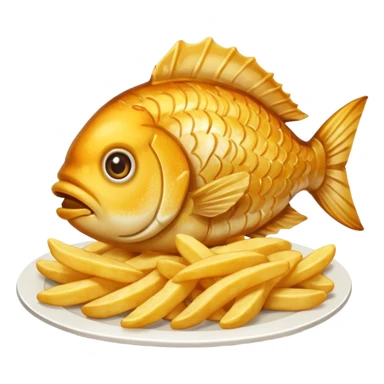 crispy fish and chips served together sticker
