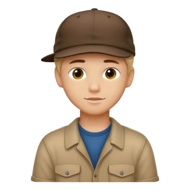 handsome boy wearing the cap backside only neck  sticker