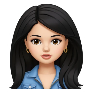 selena gomez as pretty bratz baddie, black hair sticker