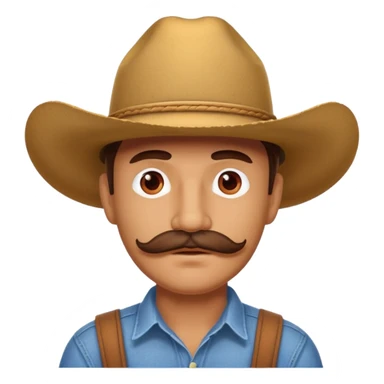 red mustache man with a cowboy hat sticker