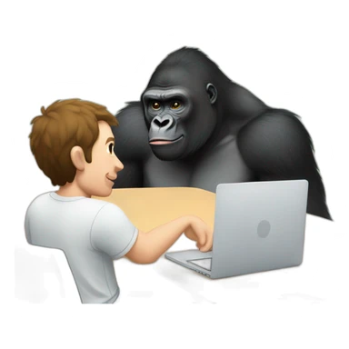 Gorilla meeting Mark Zuckerberg sticker