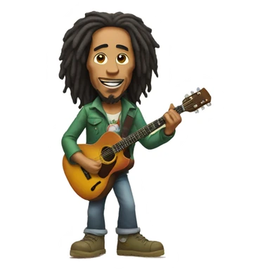 Bob marley with guitar sticker