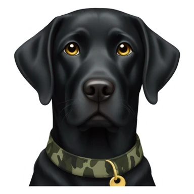 Black lab with camouflage collar  sticker