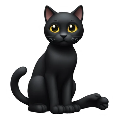black cat with a bent paw sticker