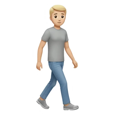 White male walking to the left full body in jeans and grey t-shirt sticker