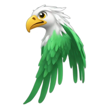 Phoenix verde y blanco alas abiertas sticker