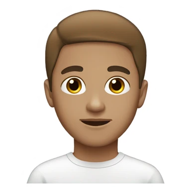 Lighskin boy brown eyes white face mask sticker