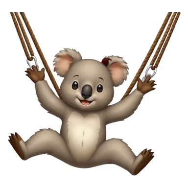 Koala doing flying trapeze circus sticker