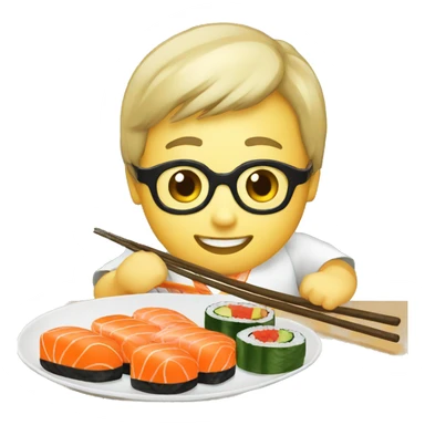 Enjoying sushi  sticker