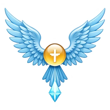 wings emblem holy saint light blue sticker