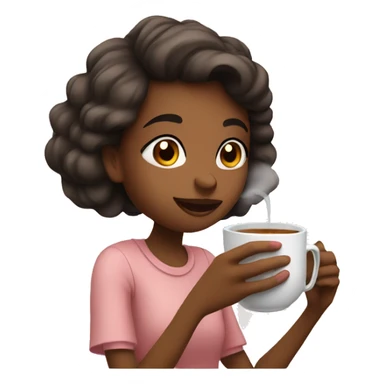 Girl sipping tea sticker