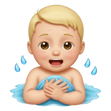 A baby crying laughing sticker