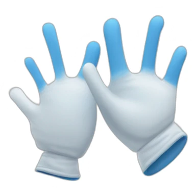 Deux gants blancs souriants, il y a dessiné en bleu un signe mystérieux maçonnique bleu de deux équerres inversées.  sticker