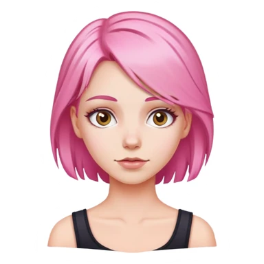 white girl with pink hair sticker