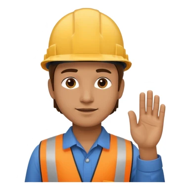 left hand side view engineer wearing a hard hat  sticker