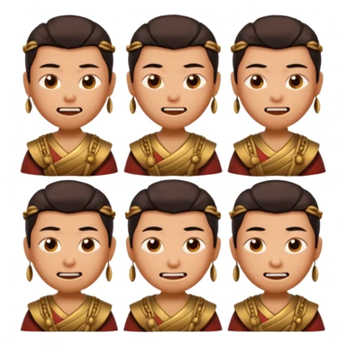 create an emoji set of a cartoonish character from china from 2000 BC doing different emotions sticker