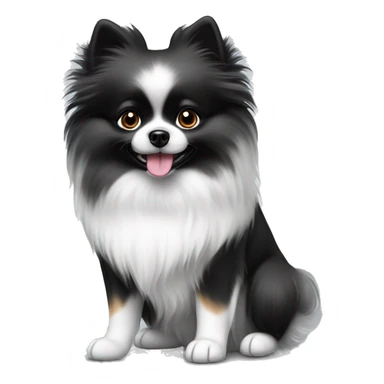 Black and white Merle Pomeranian girl dog sticker