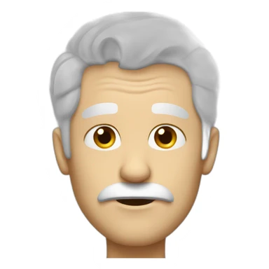 confused white haired man without mustache sticker