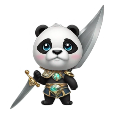 Panda con una espada de diamante sticker