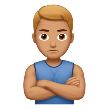 rude man with crossed arms sticker