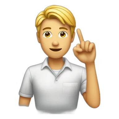 person clicking on a button sticker