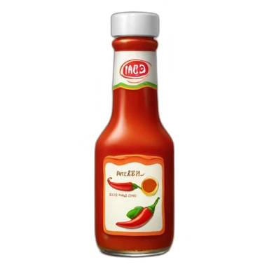 Bottle of hot sauce with no text and no image other than a red chile sticker