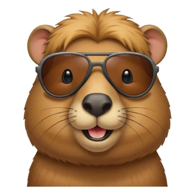 Quiero un capibara sonriendo Cat wearing sunglasses sticker