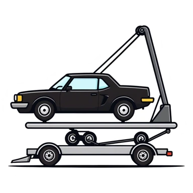 Car being towed in black  sticker