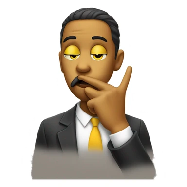 yellow emoji, shushing, index finger over mouth sticker