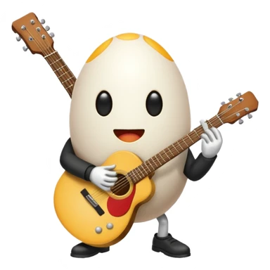 Faceless Egg playing a guitar sticker