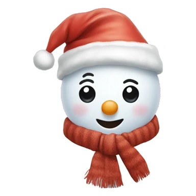 Snowman with a Santa hat sticker