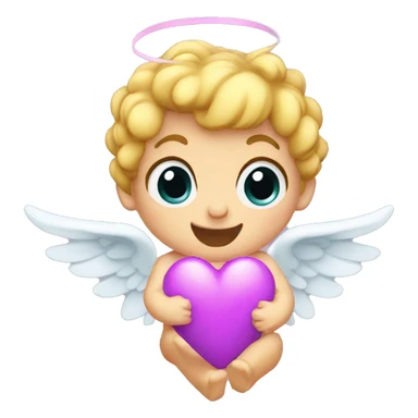 Cupid hiting heart sticker