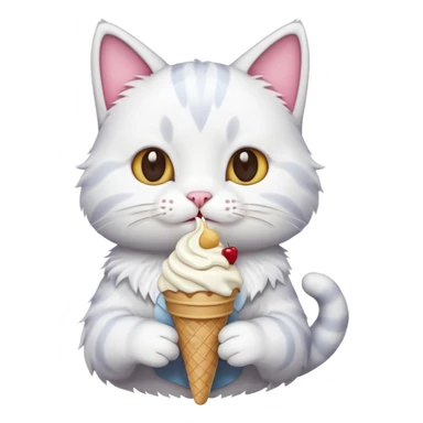 cat holding an ice cream sticker