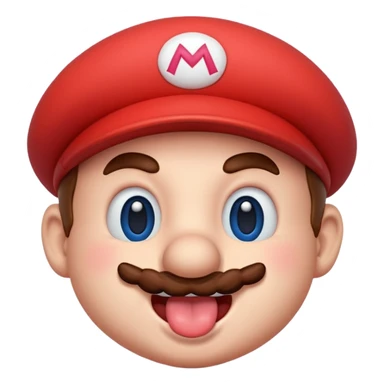 Mario blushing tongue out sticker