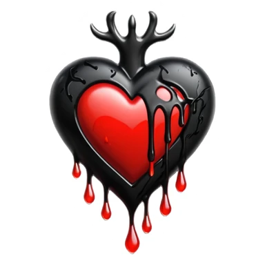 gothic heart with dripping black paint sticker